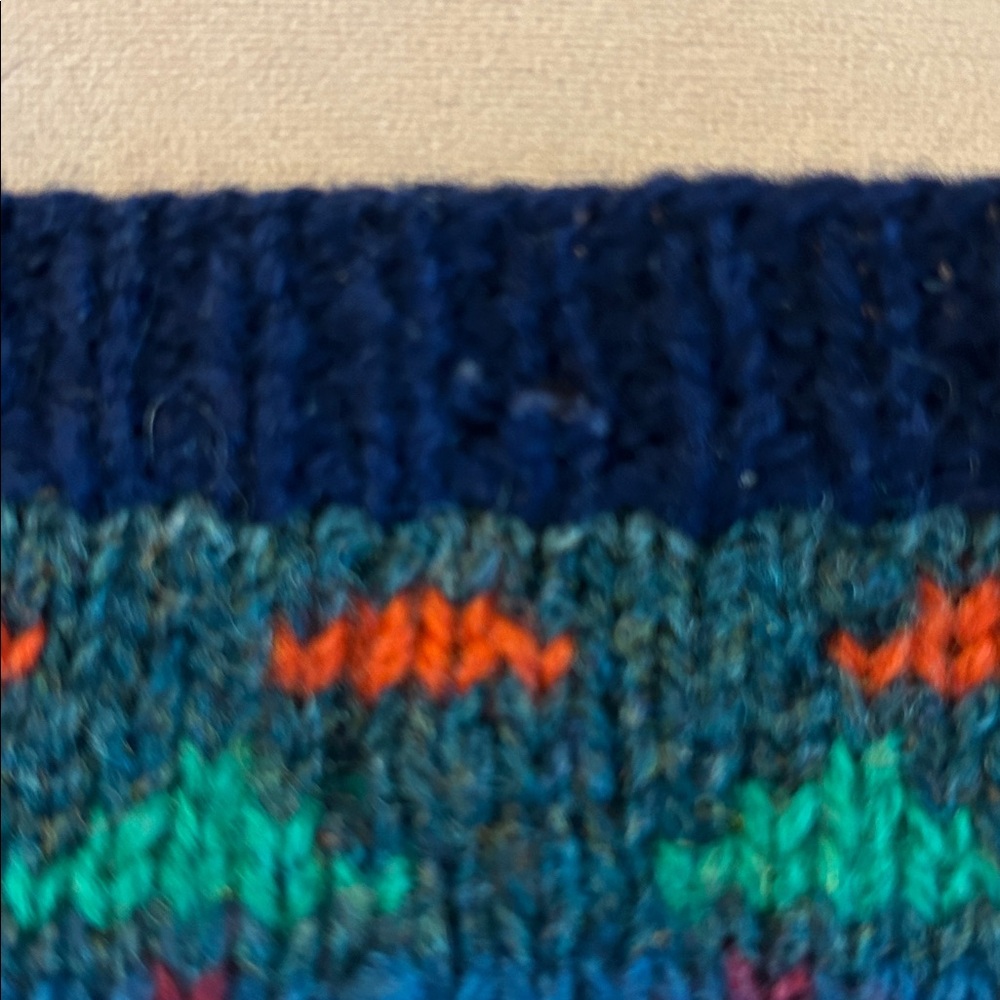 Vintage LL Bean Wool Cardigan Sweater Animals Flowers Colorful Size Large - Picture 5 of 6